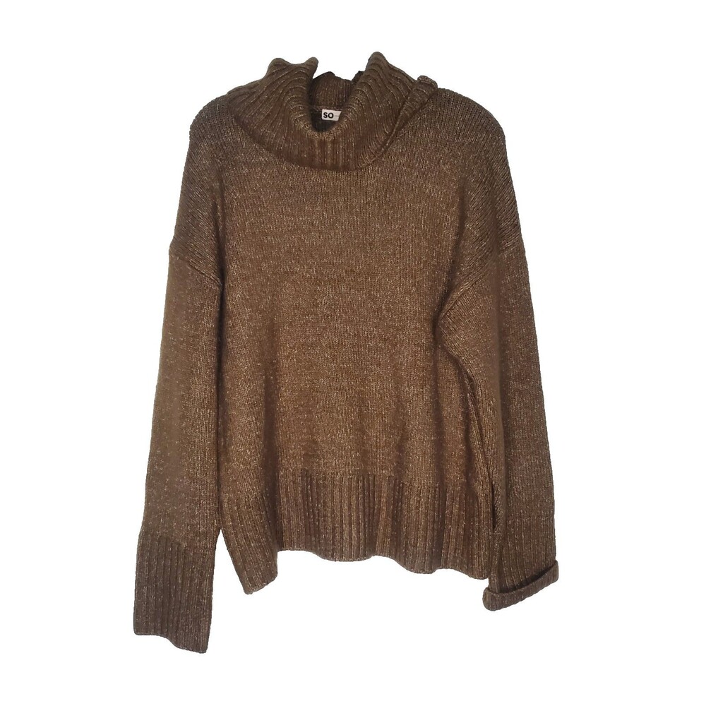 SO Brown Cowl Neck Sweater Size L